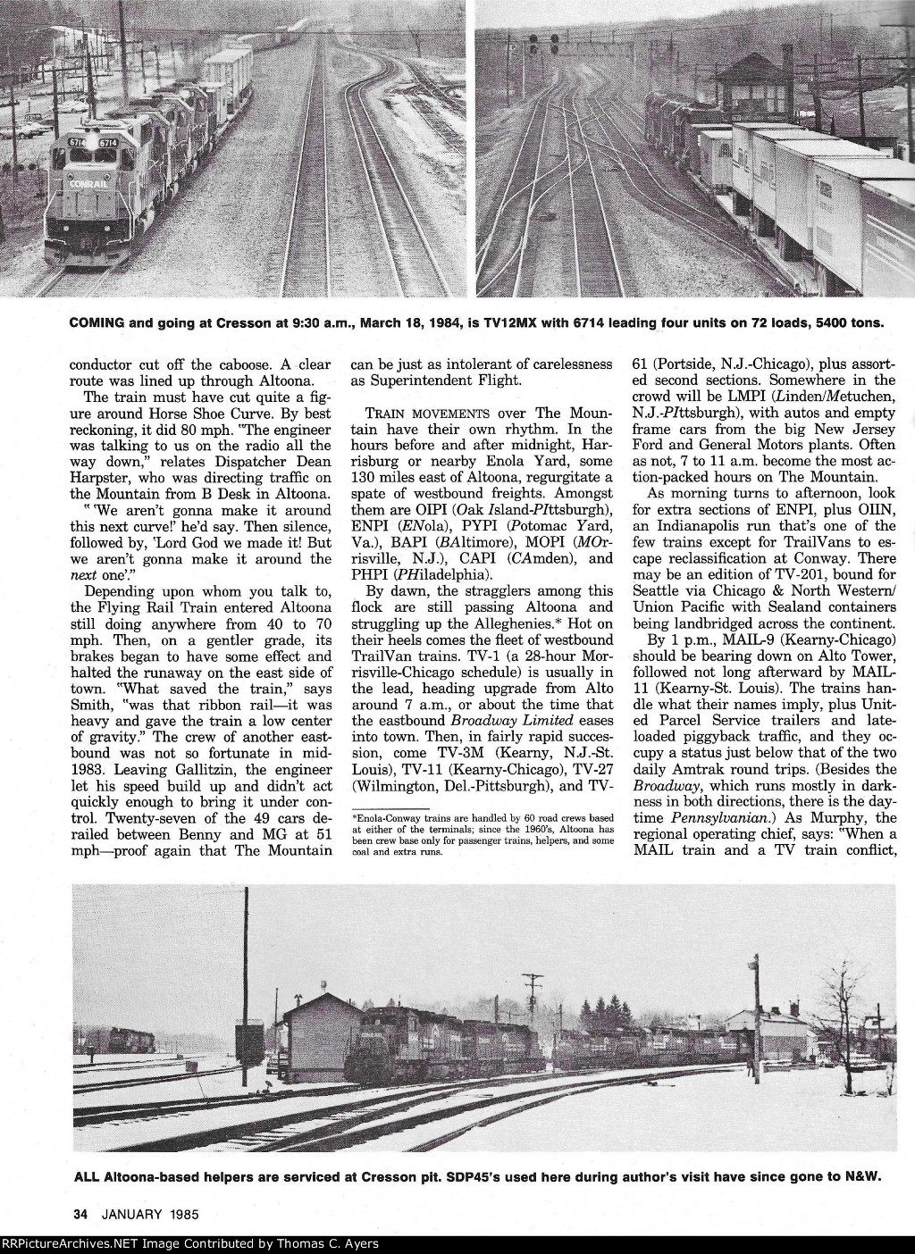 CR "Mountain Railroad Revisited," Page 34, 1985